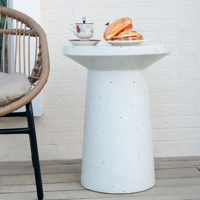 Christopher Knight Home Willowmere Outdoor Handcrafted Lightweight Concrete Side Table image number 1