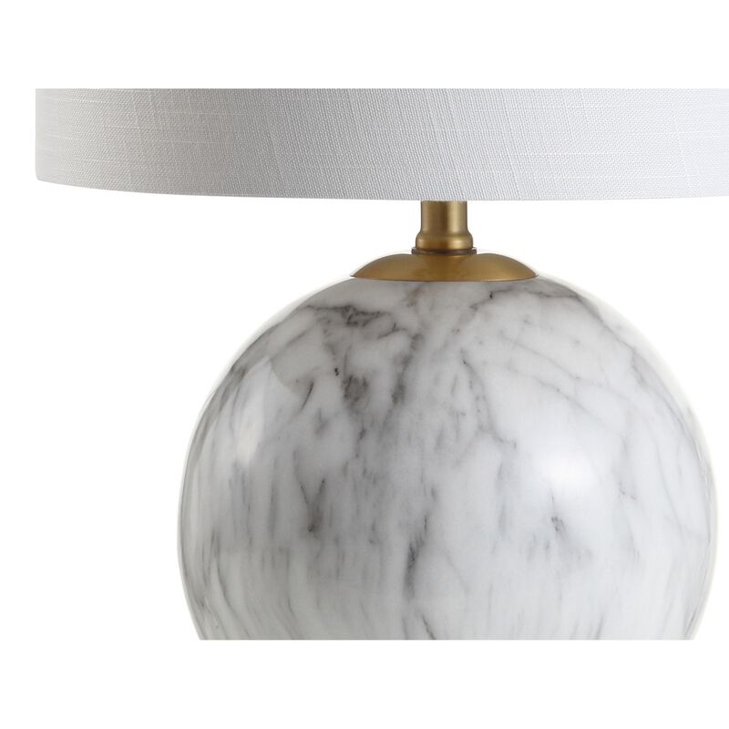 Luna Faux Marble Resin LED Table Lamp