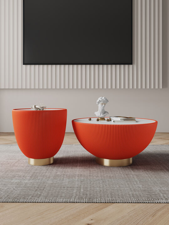 Anderson Orange Coffee Table and End Table Set