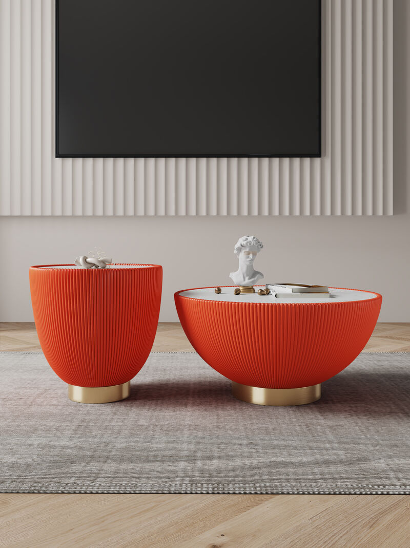 Anderson Orange Coffee Table and End Table Set