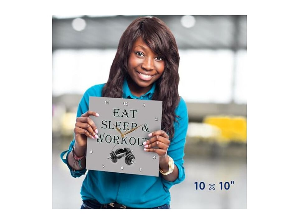 Eat Sleep Workout Gym Sport Popular Wall Clock 15 Inch Home Decor