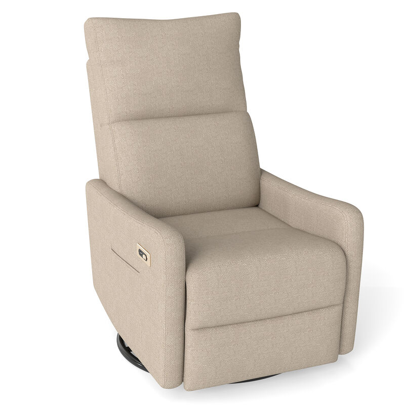 Power Swivel Recliner Rocking Chair,  270&deg; Swivel Rocker Chair, Upholstered Fabric Glider Recliner Nursery image number 0