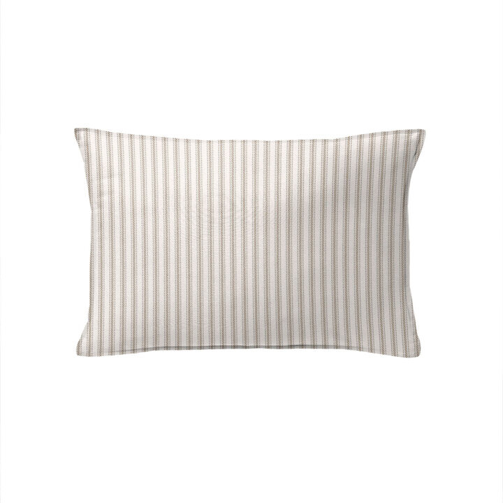 6ix Tailors Fine Linens Cruz Ticking Stripes Taupe/Ivory Decorative Throw Pillows