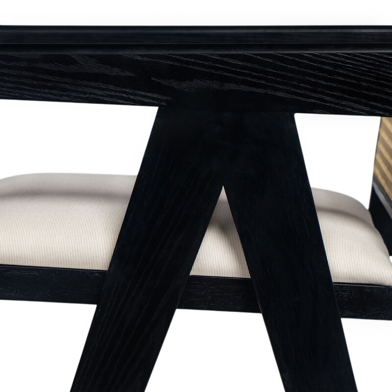 Merax Cream Woven Cane Plastic Backrest Bar Stool