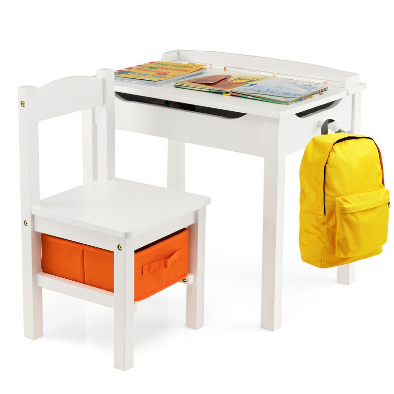 Kids Table and Chair Set with Storage Space for Play and Organization