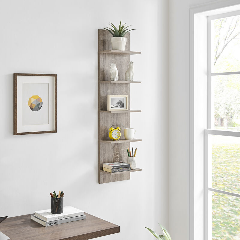 Five-Tier Wide Column Wall Shelf