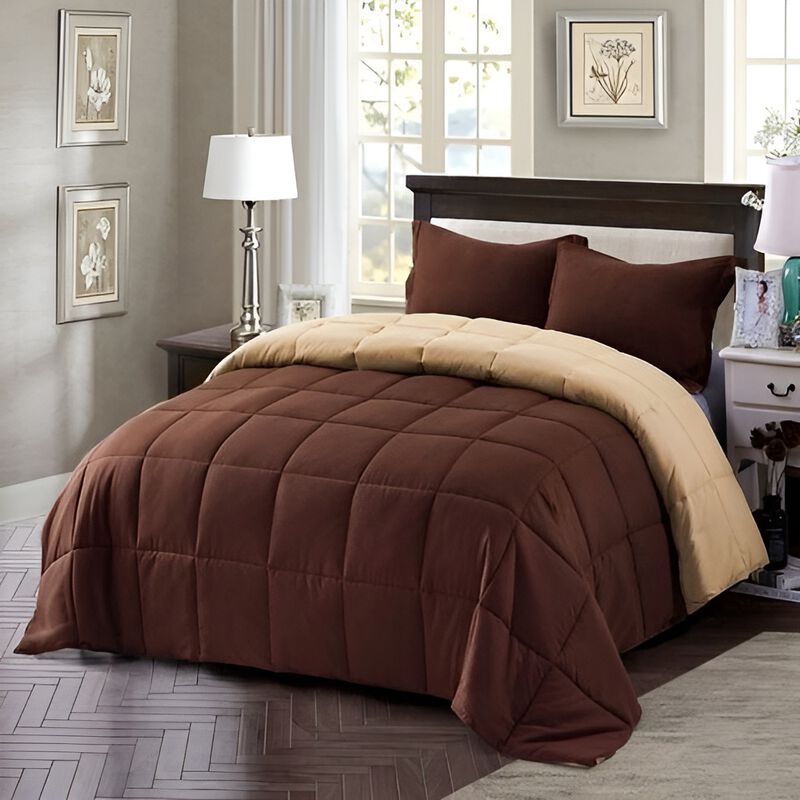 Elegant Reversible Bedding Set &ndash; 3-Piece Microfiber Comforter with Shams