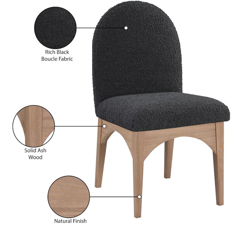 Meridian Furniture Waldorf Black Boucle Fabric Dining Chair