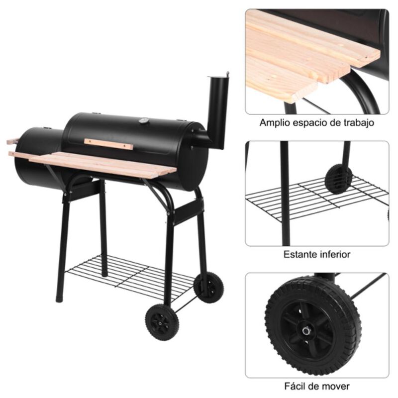 Oil Drum Charcoal Furnace with High-Temperature Resistant Coating for Outdoor Grilling