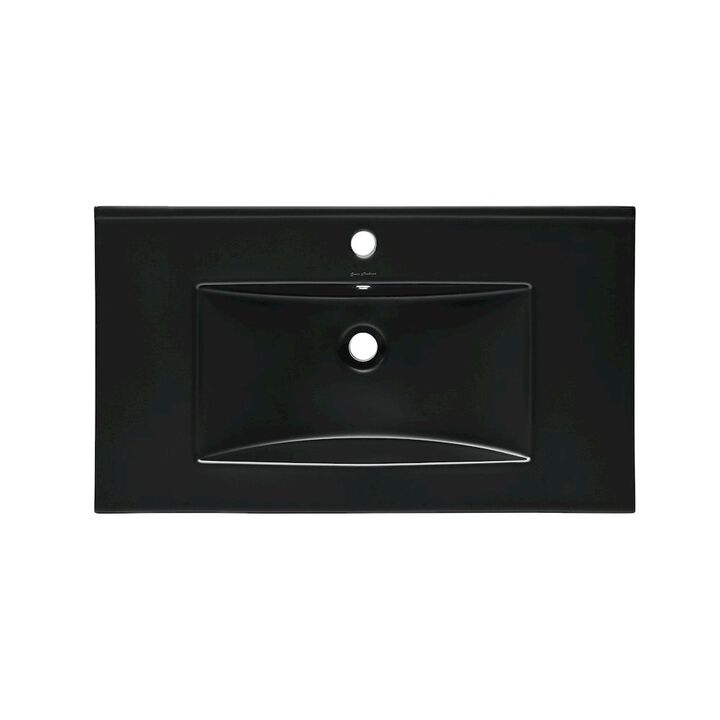 30" Vanity Sink Top in Glossy Black
