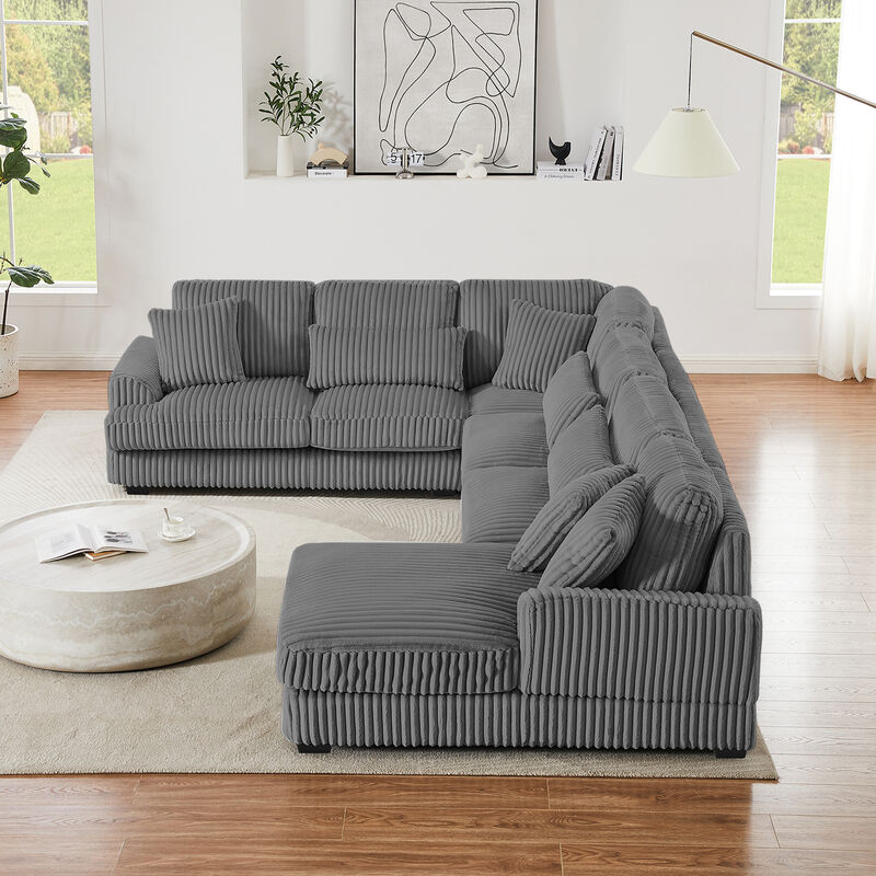 Merax Oversized Sectional Sofa U-shaped Sofa