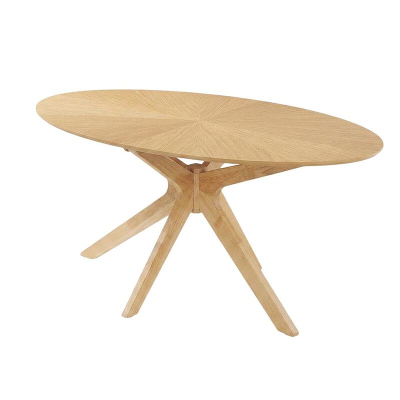 Oak Oval Wood Dining Table, Modern Style, Seats 6, Wood Dining image number 0