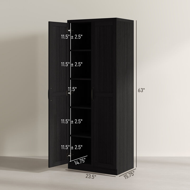 Hivvago Pantry Cabinet with 5-Tier and Adjustable Shelving image number 2