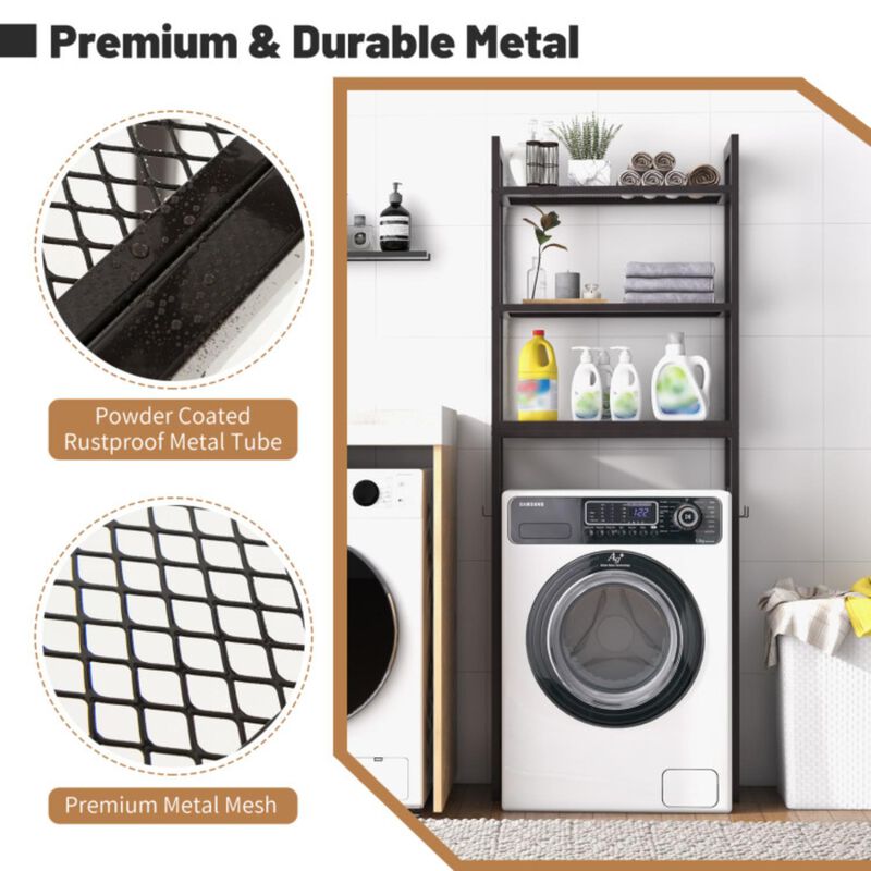 Hivvago Over-The-Toilet Storage Shelf Space Saving Metal Bathroom Organizer Hooks