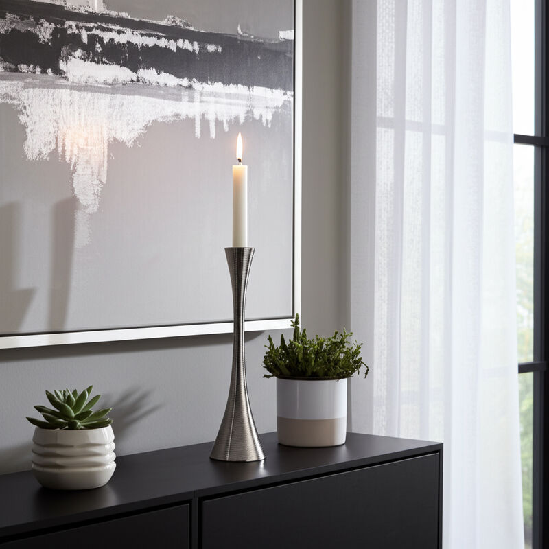 Etched Taper Candle Holder