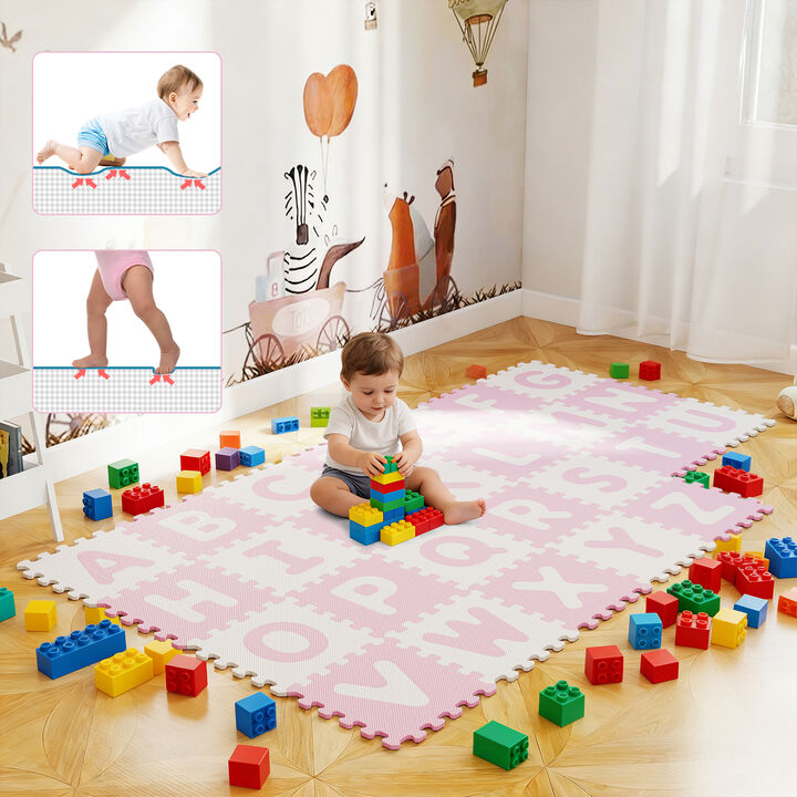 Interlocking ABC Floor Play Mats &ndash; 26 Pieces with Detachable Letters