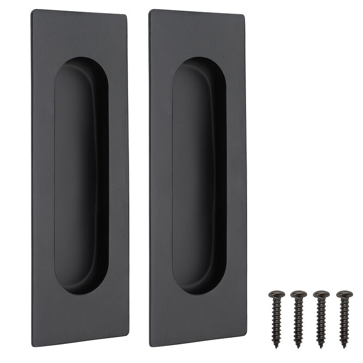 Malimali 4.72 Inch Recessed Finger Flush Pulls for Kitchen Cabinet Door Closet Door, Small Sliding Cupboard Door Handle, Matte B