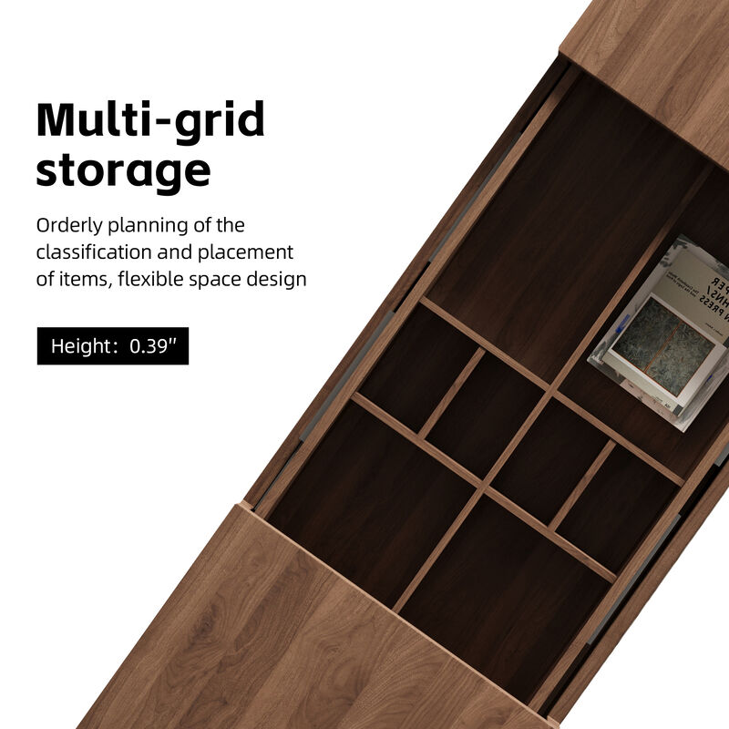 Extendable walnut table w/ storage, 47–82"