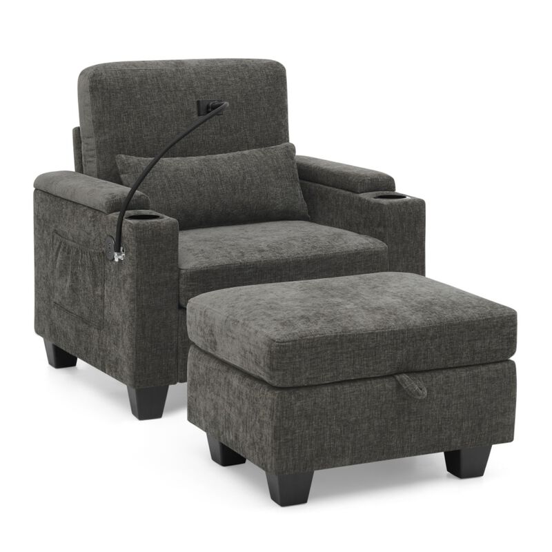 Kurtfo Chenille Accent Chair Set image number 0