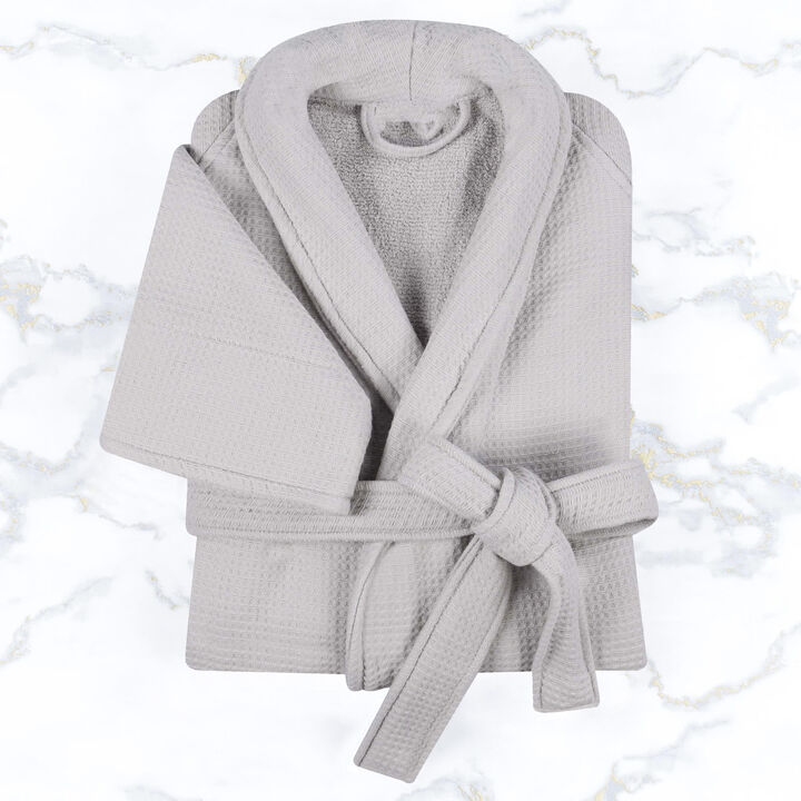 Cotton Waffle Weave Oversized Bathrobe for Men and Women Adults