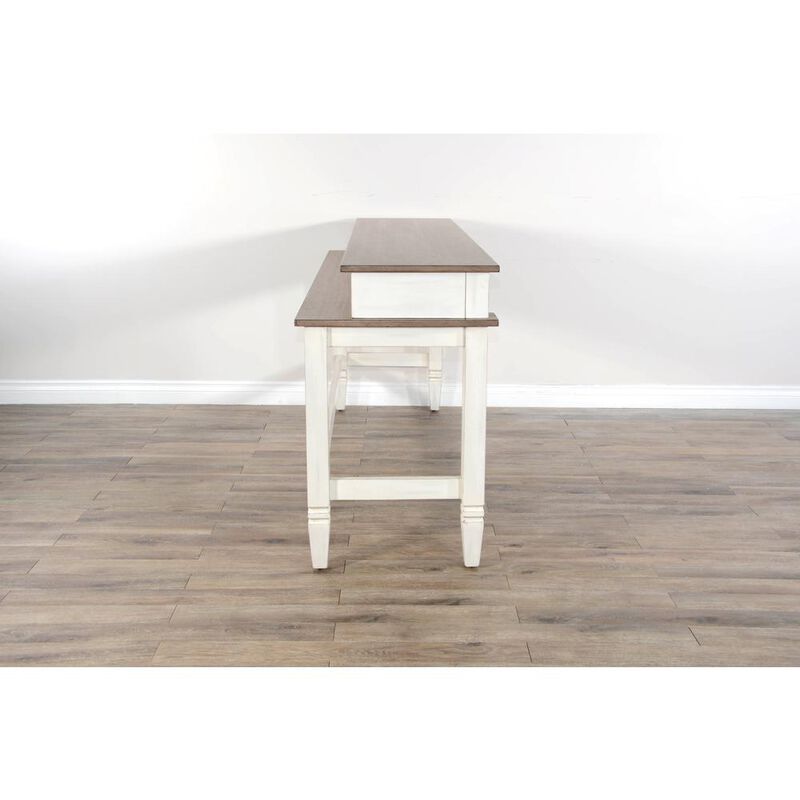 Sunny Designs Pasadena Farmhouse Mahogany Console Table in Off White/Light Brown