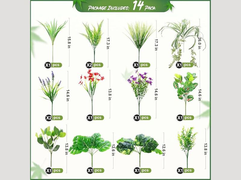14 Bundle Lavender Artificial Flower Stems UV Resistant Outdoor Window Box Decor image number 2