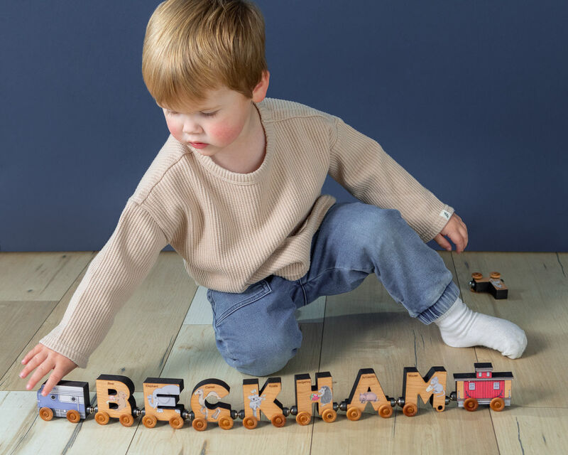 ABCs Magnetic Letter Train Express with Organic Cotton Bag image number 3