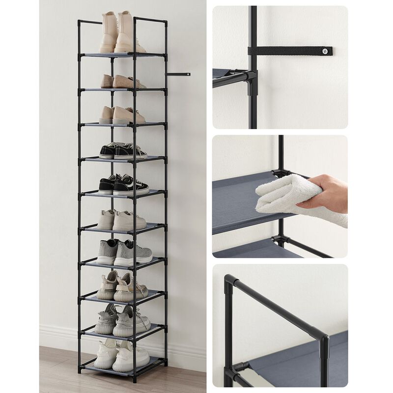 10-Tier Adjustable Shoe Rack for Efficient Storage and Organization