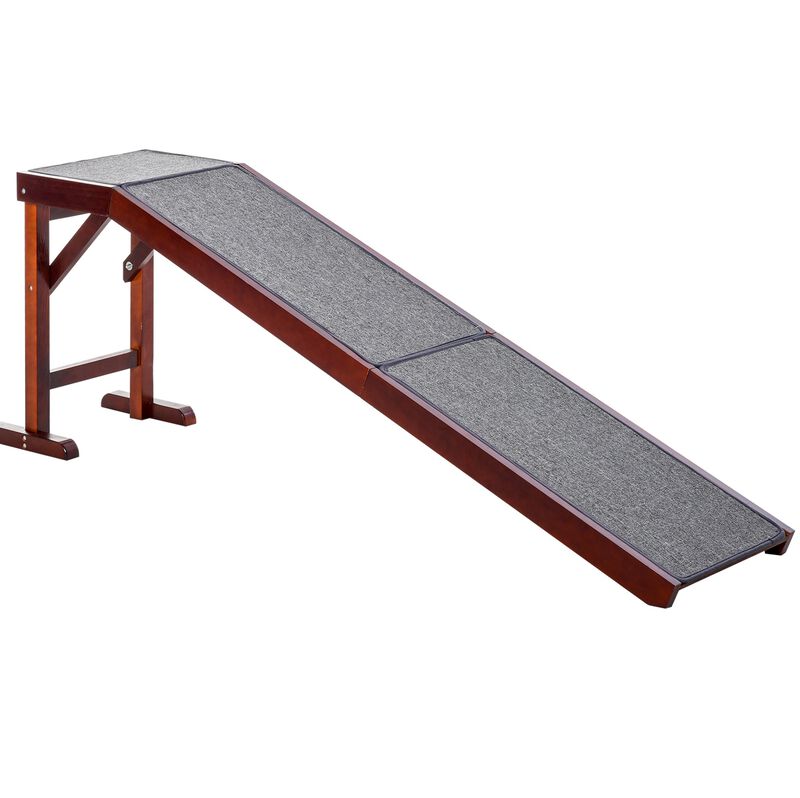 Brown Pet Accessibility: 74" Wooden Dog Ramp for Bed image number 0