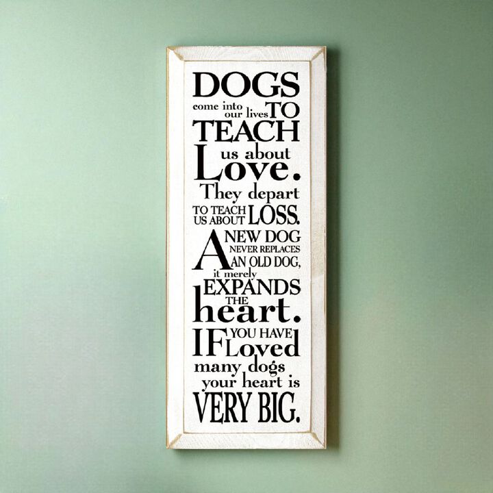 Pet Lover Wood Sign Dogs Teach Us About Love Inspirational Wall Hanging