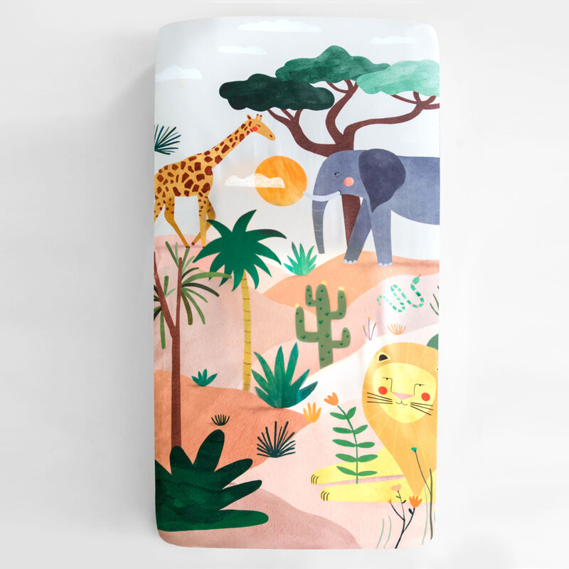 In the Savanna 100% Cotton Fitted Crib Sheet