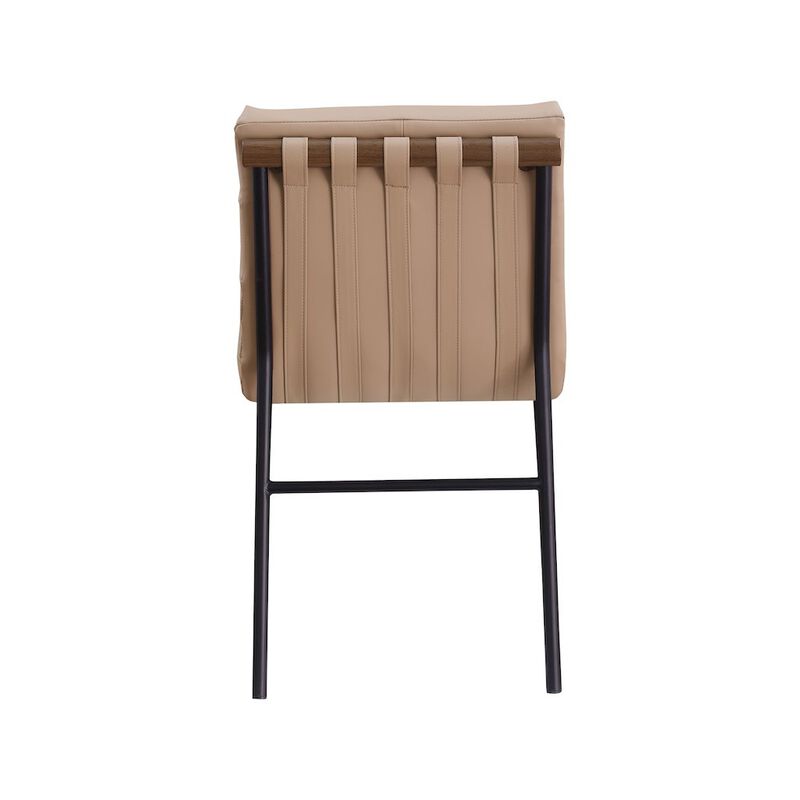 Meridian Furniture Burke Tan Vegan Leather Dining Chair, Set of 2