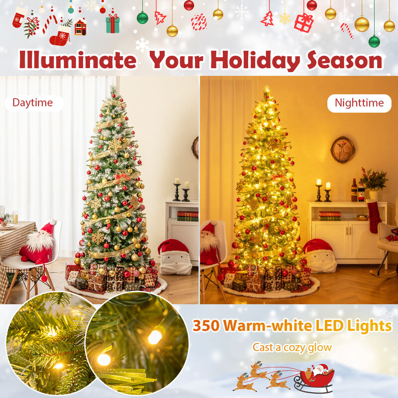 Artificial Holiday Christmas Tree with Warm White LED Lighting