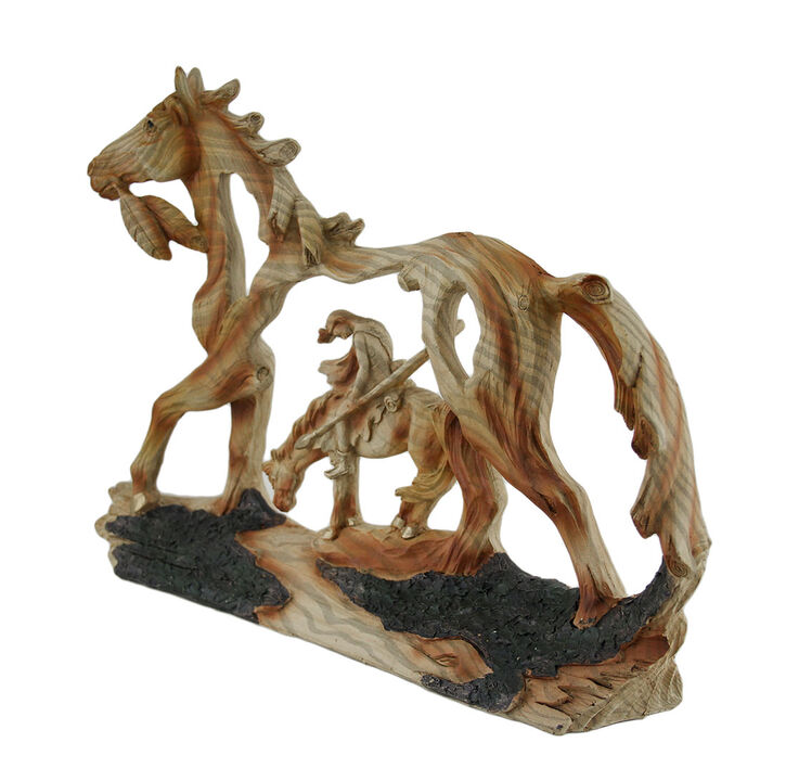 End of the Trail Classic Western Wood Look Statue