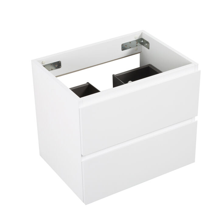 Streamdale Wall Mounted Vanity, White, 2-Drawer, Pre-Assembled