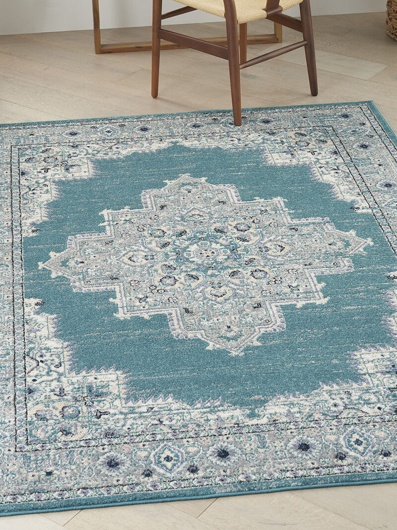 Passion PSN03 Turquoise/Gray 5'3" x 7'3" Rug image number 6