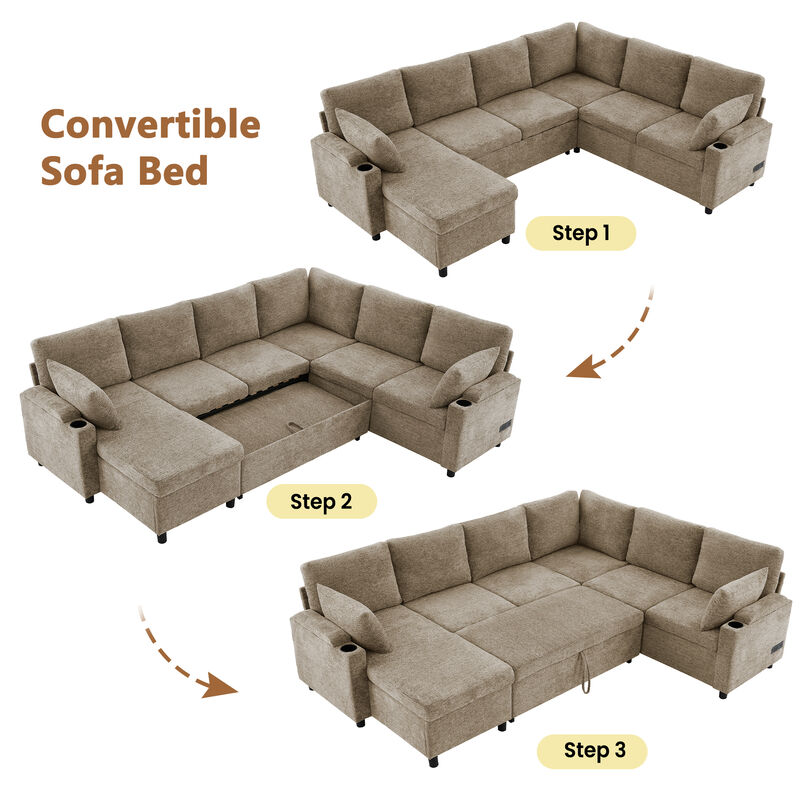Merax U-Shaped Sectional Sofa Complete Specifications image number 7