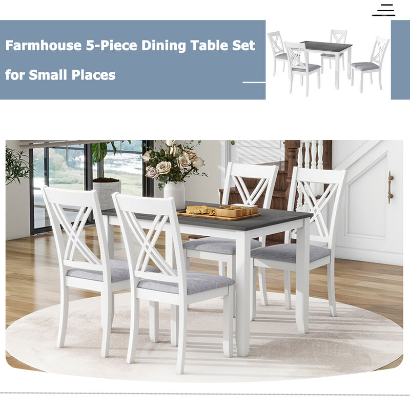 Merax 5-Piece Dining Table Chairs Set