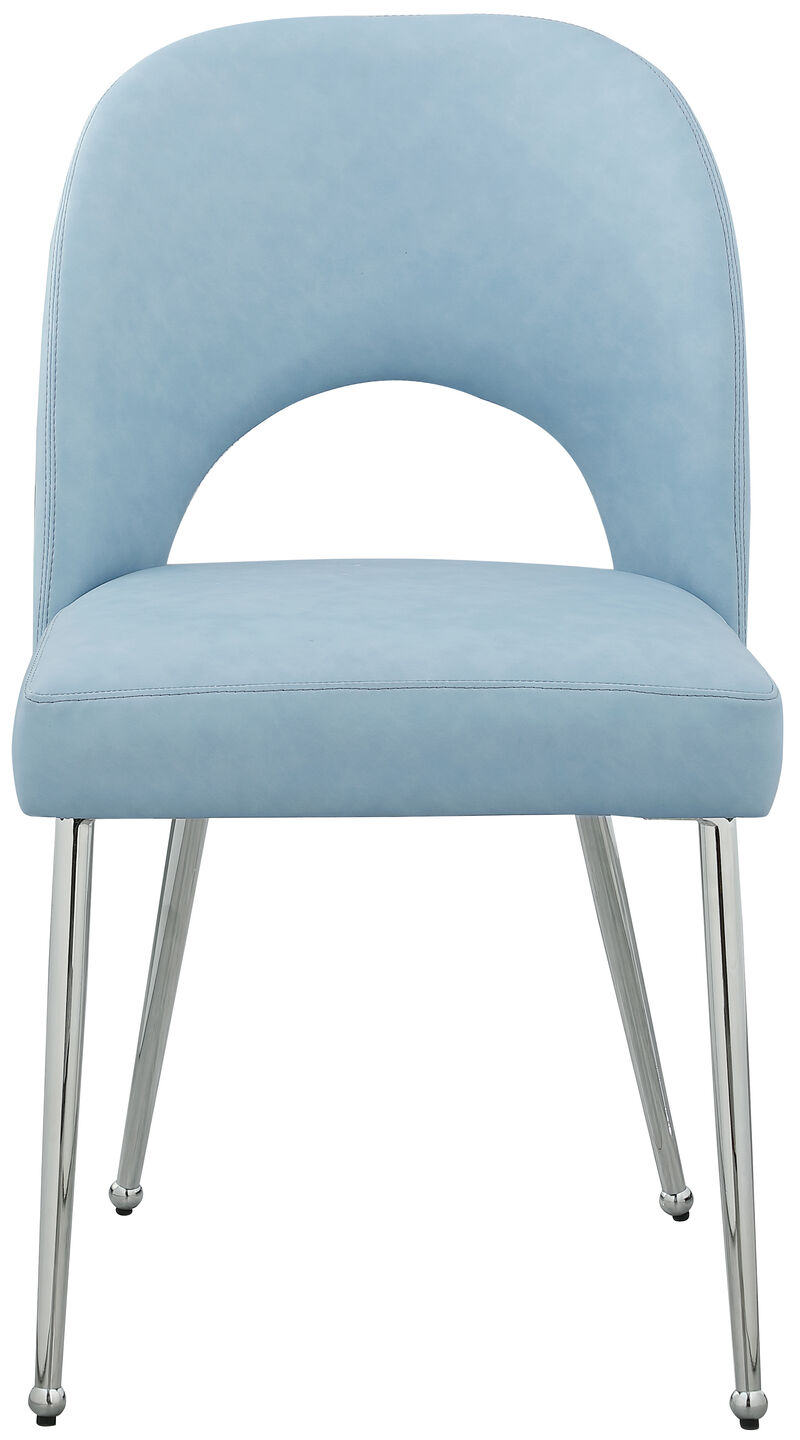 Meridian Furniture Logan Light Blue Vegan Leather Dining Chair, Set of 2 image number 3