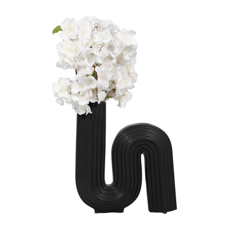11" Loopy Vase, Black