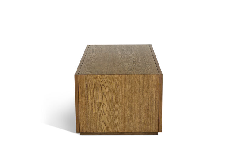 Waterfall Brown Rectangular Coffee Table with Casters