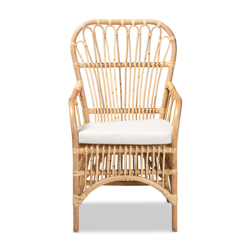Baxton Studio Aya Modern and Contemporary Natural Finished Rattan Armchair