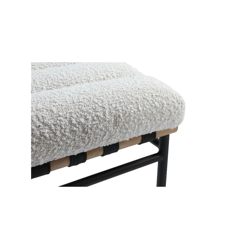 Meridian Furniture Burke Cream Boucle Fabric Dining Chair, Set of 2