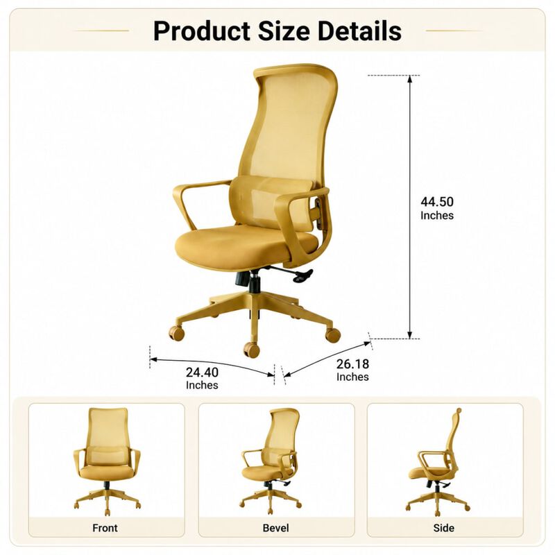 GOODSILO Ergonomic High Back Breathable Mesh Office Chair 350LBS Capacity with Adjustable Lumbar Support Integrated Molded Foam Fireproof Seat Cushion for Home Office image number 1