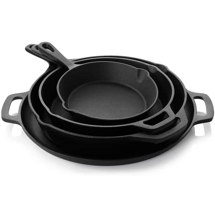 12-Piece Pre-Seasoned Cast Iron Cookware Set Includes Dutch Oven, Frying Pan & Pizza Pan