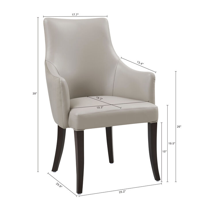 Connie Light Gray Dining Arm Chair