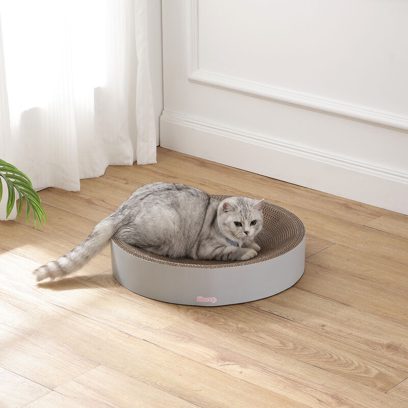 Nelson Modern Cardboard Round Bowl Cat Scratcher with Catnip