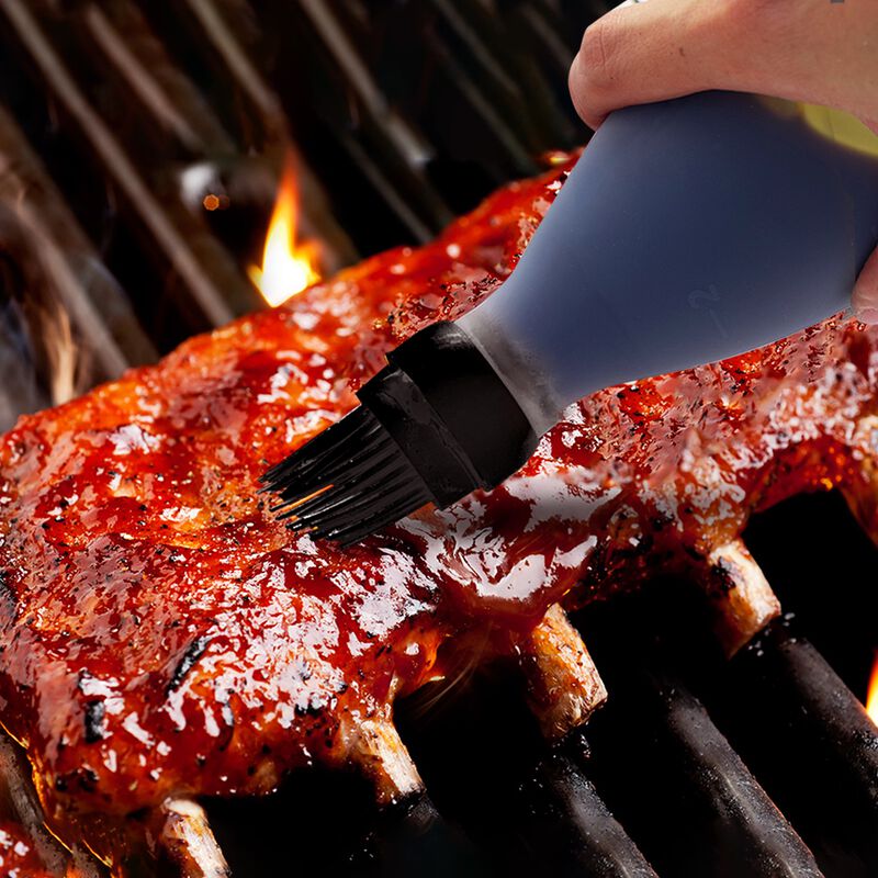 Silicone Pastry Brush, All-in-One Slicone Basting Brush with Sauce Bottle, Heat Resistant BBQ Accessories