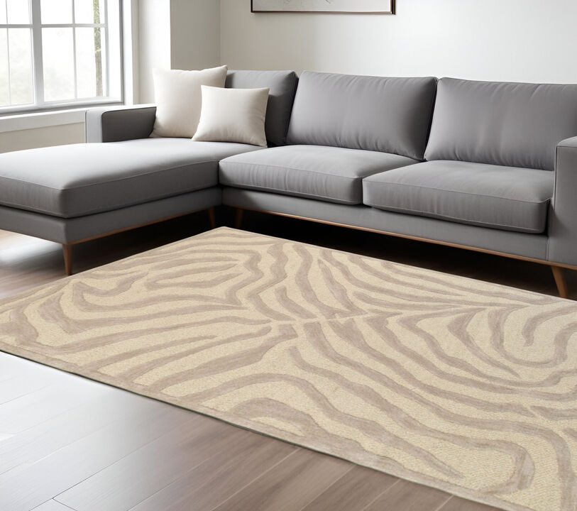 HomeRoots Zebra Pattern Area Rug