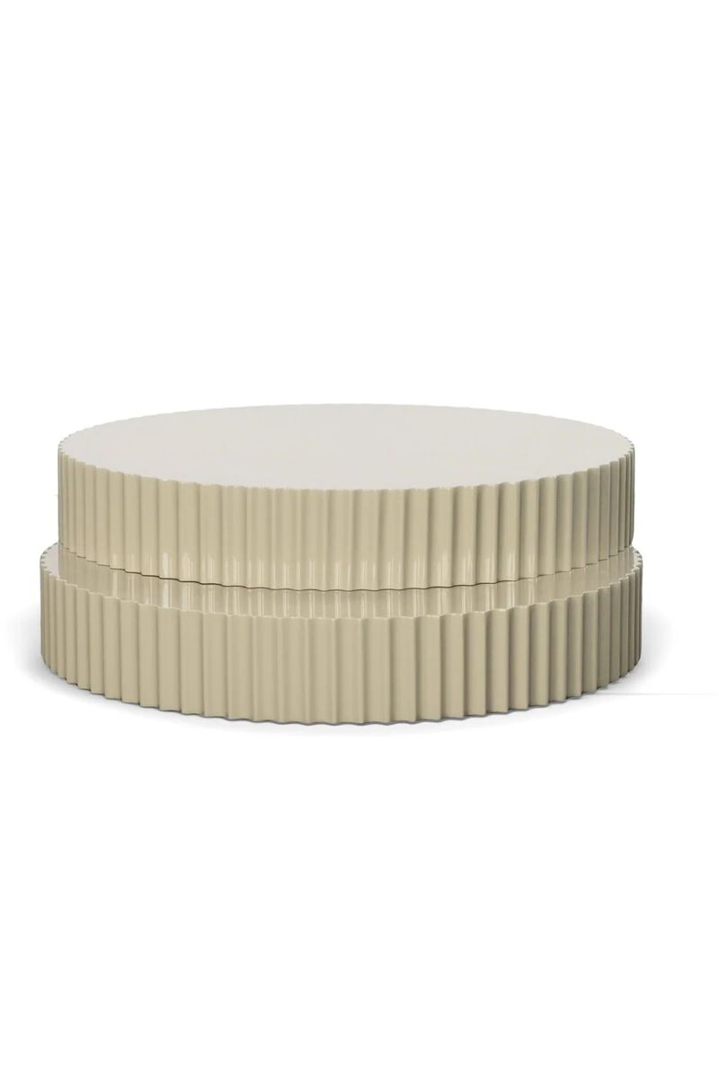 Glossy Taupe Fluted Coffee Table | OROA Modern Jacinto image number 2